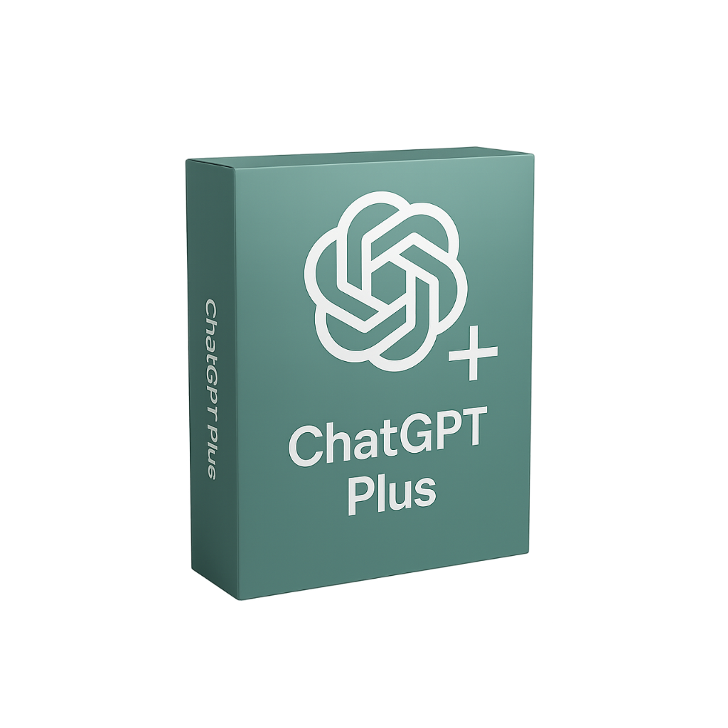 Box labeled 'ChatGPT Plus' with a logo on a white background